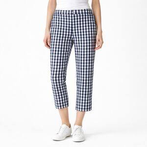 J.Crew Martie Cropped Pant Blue and White Gingham Size 00